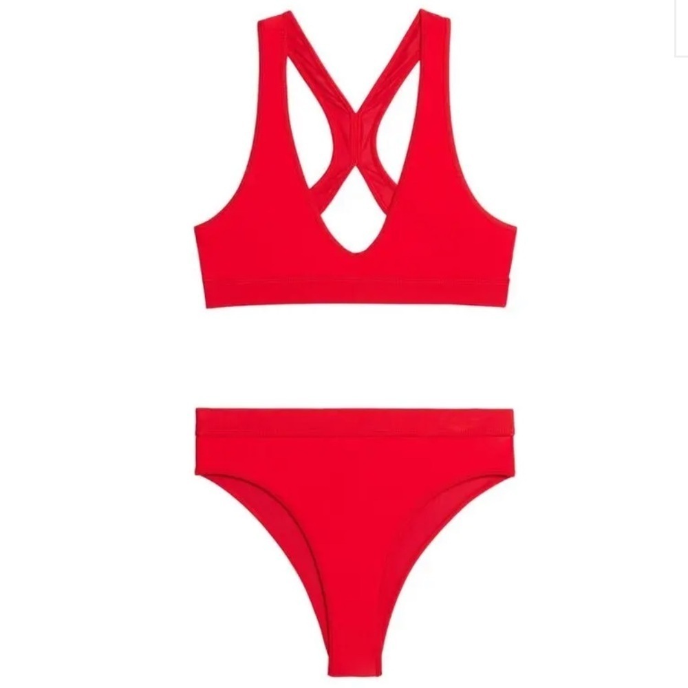 NWT Ami Paris Two Piece Red High Waist Bikini Set - XXS